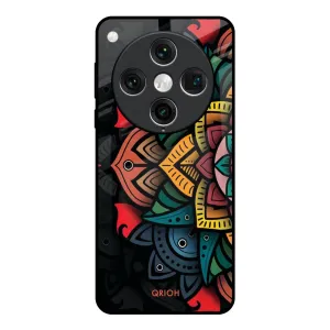 Retro Gorgeous Flower Glass Case for Oppo Find x8 Pro Durable Texture Build