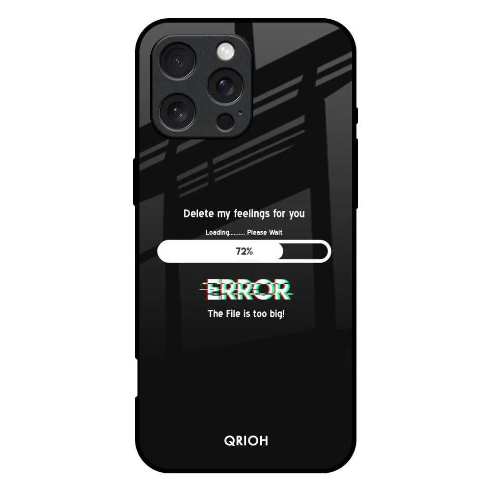 Office Accessory Smooth Form Texture Error Glass Case for iPhone 16 Pro Max