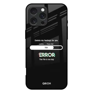 Office Accessory Smooth Form Texture Error Glass Case for iPhone 16 Pro Max