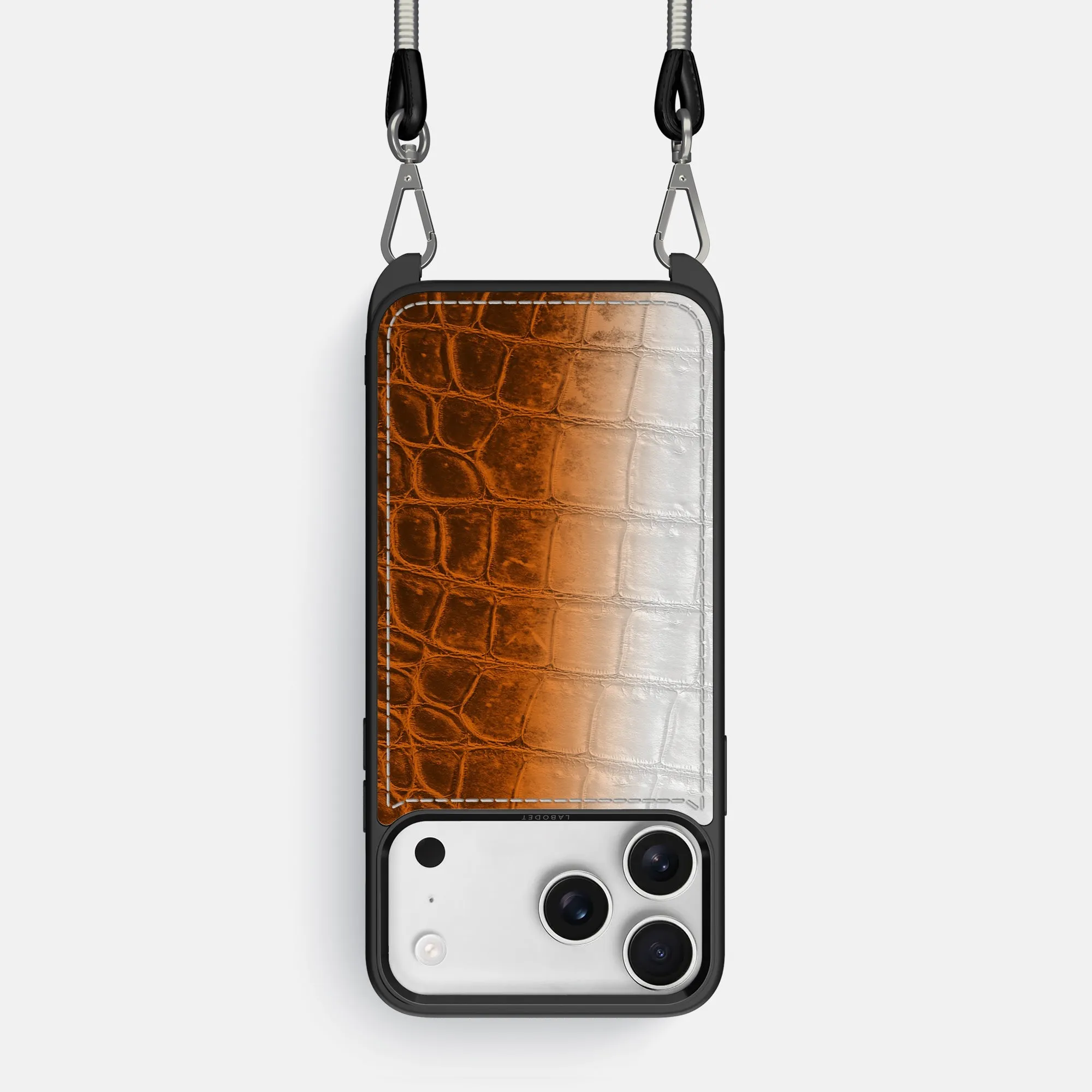 Crossbody Sport Case For iPhone 17 Pro In Himalayan Crocodile Vivid Texture