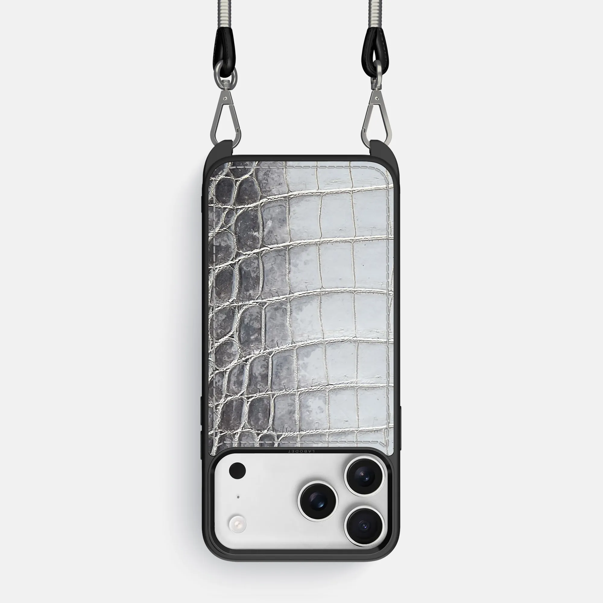 Crossbody Sport Case For iPhone 17 Pro In Himalayan Crocodile Durable Shape