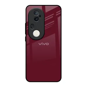 Glossy Texture Classic Burgundy Glass Case for Vivo T4 Ultra 5G