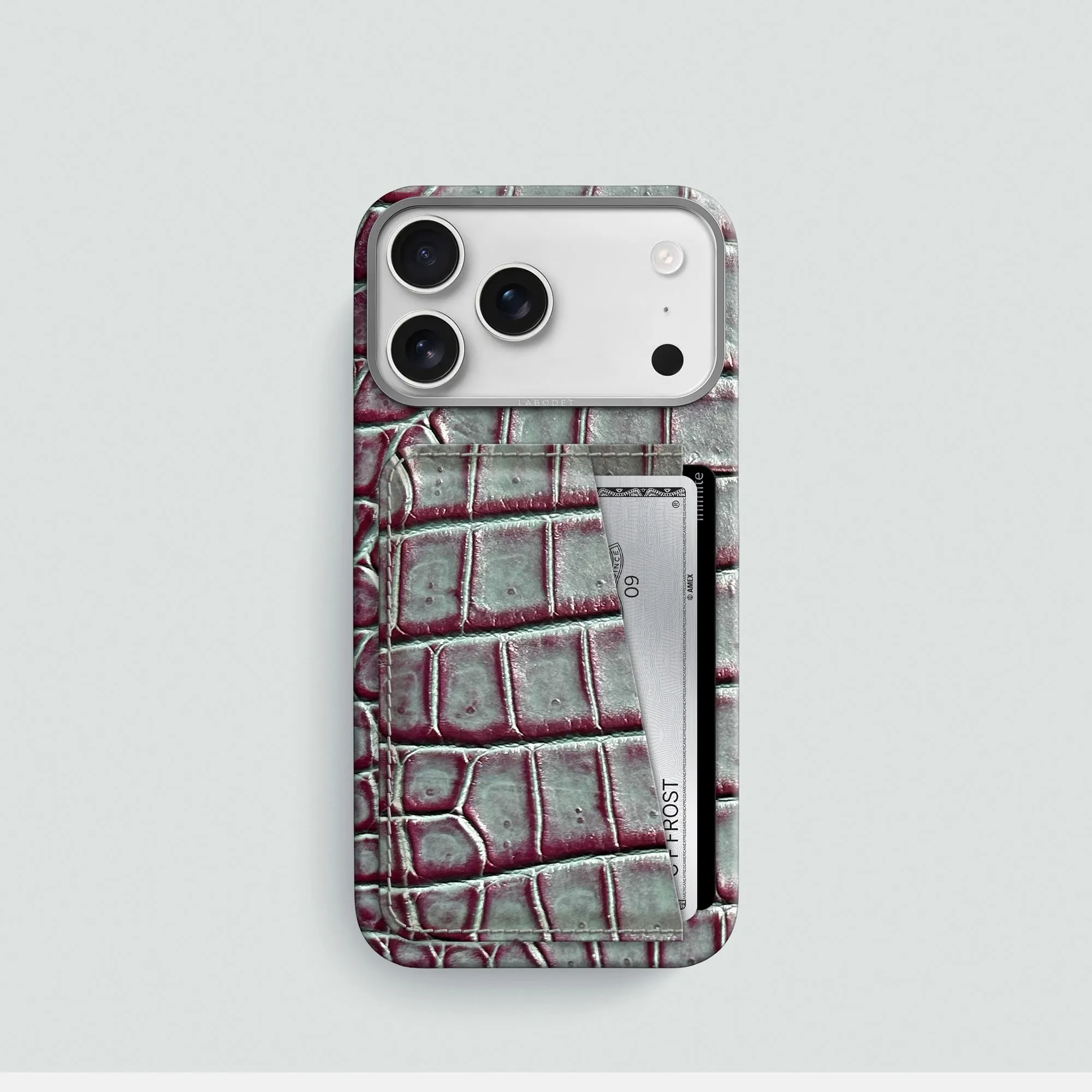 Smooth Finish Touch Elegant Build Double Card Case 1/1 Cardinal-Shine For iPhone 17 Pro In Alligator