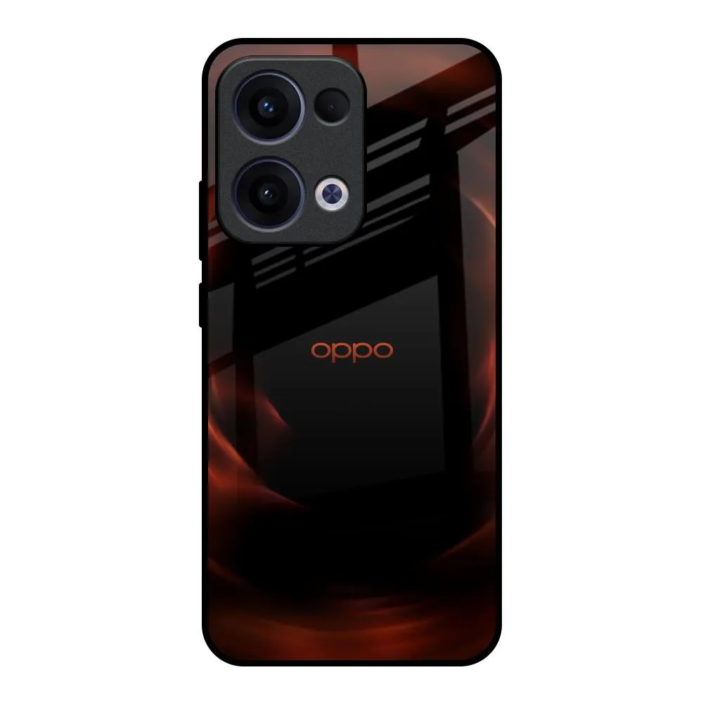 Matte Pattern Layer Evil Fire Glass Case for Oppo Reno13 5G