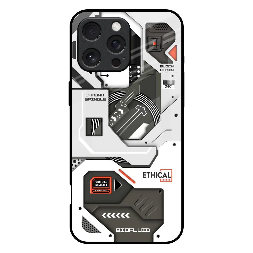 Explore Circuit Glass Case for iPhone 16 Pro Max Elegant Finish Scratch Proof