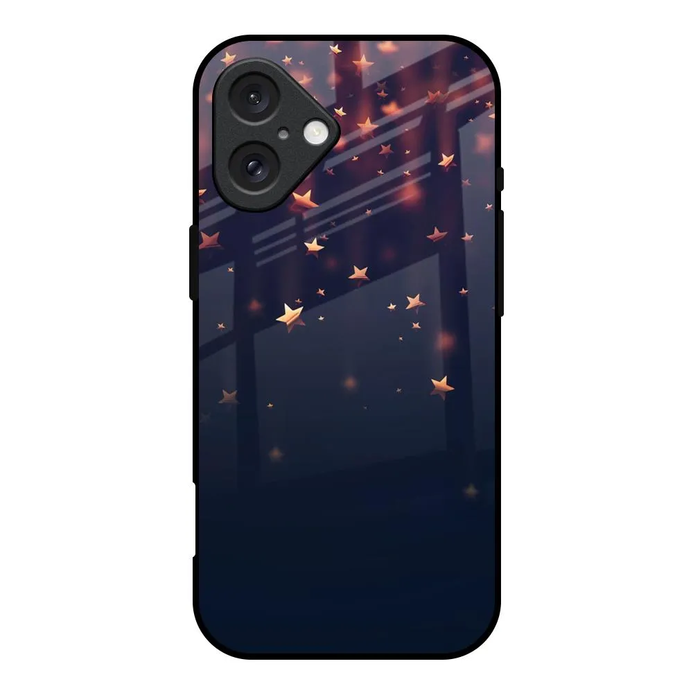 Falling Stars Glass Case For iPhone 16 Elegant Pattern Design Versatile Accessory