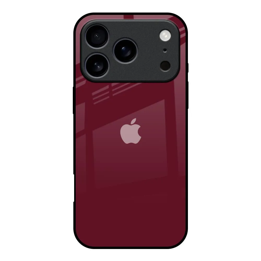 Classic Burgundy Glass Case for iPhone 17 Pro Glossy surface Raised Edges