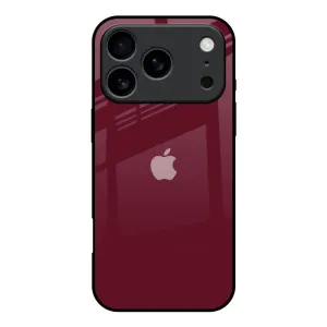 Classic Burgundy Glass Case for iPhone 17 Pro Glossy surface Raised Edges