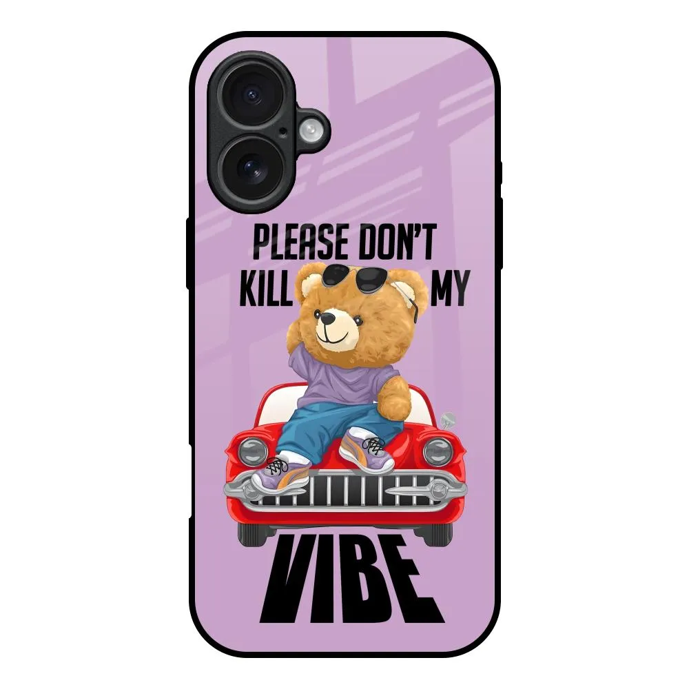 Don't Kill My Vibe Glass Case for iPhone 17 Clear Finish Hybrid Surface Layer