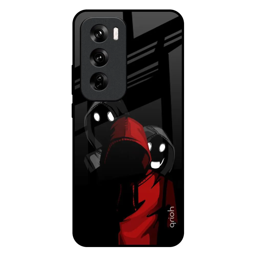 Light Structure Light Frame Shadow Character Glass Case for Oppo Reno 12 5G