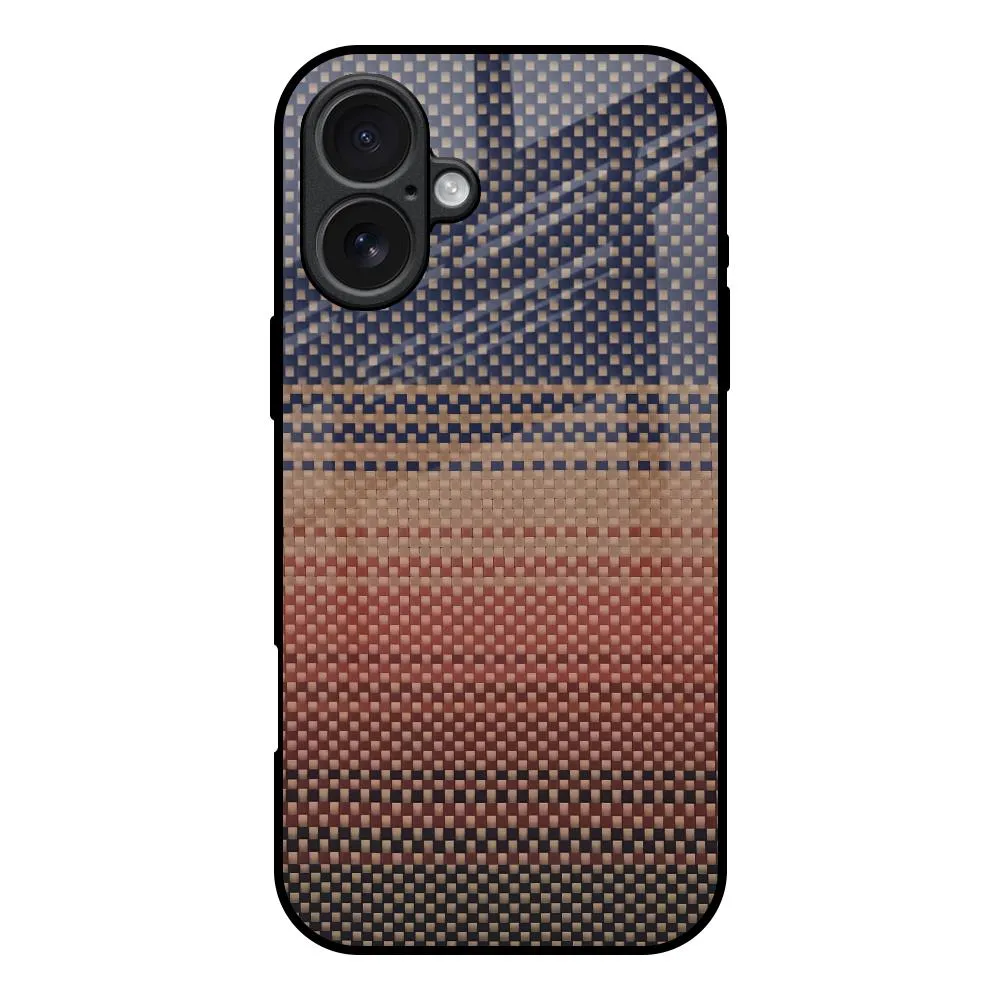 Elegant Layer Texture Fiber Artistry Glass Case for iPhone 17