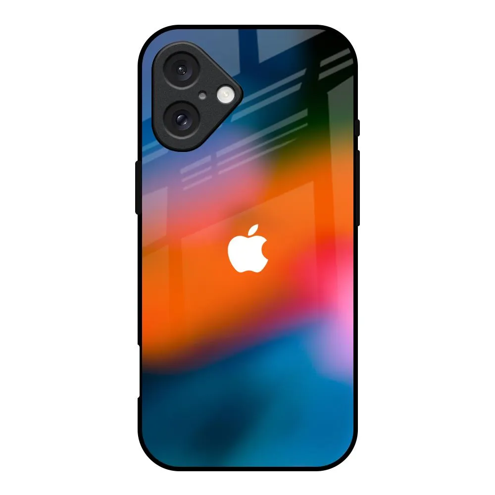 Fiery Orange Glass Case for iPhone 16 metal frame