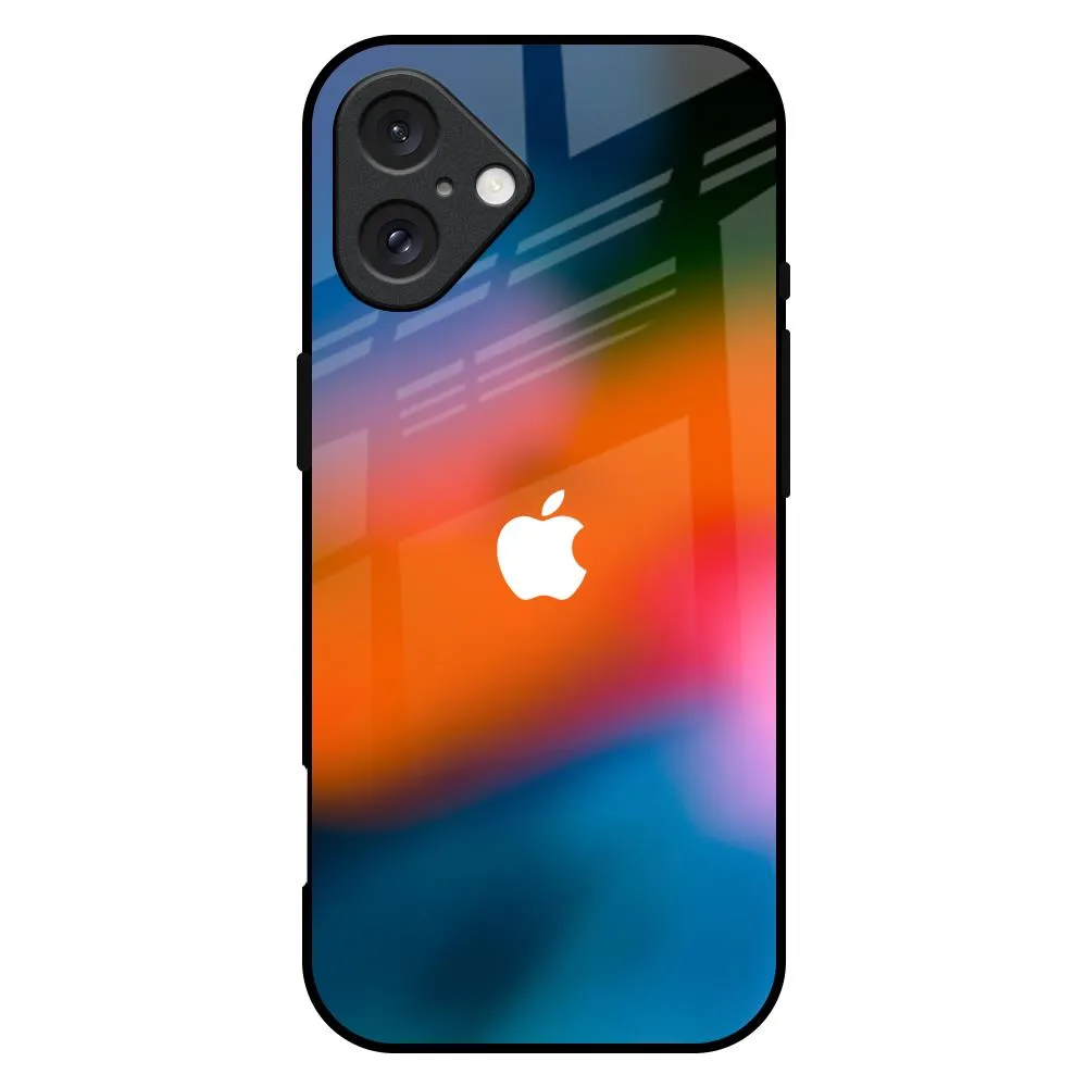 Fiery Orange Glass Case for iPhone 16 Plus Fashion Detail Glossy Look