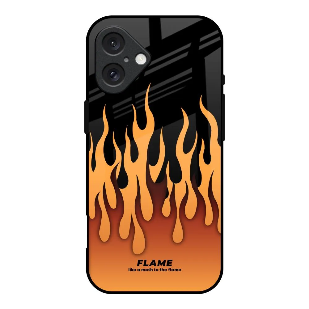 Creative Style Fire Flame Glass Case for iPhone 16