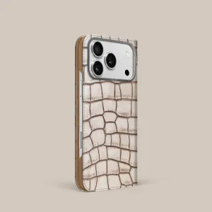 Classic Frame Folio Case 1/1 Cafe Creme For iPhone 17 Pro In Alligator
