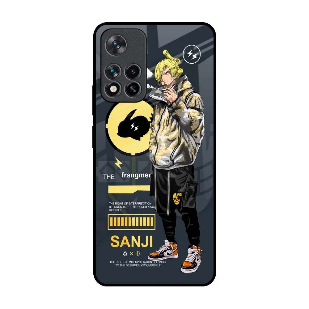 Cool Sanji Glass Case for Mi 11i Matte Shield Layer Non Slip