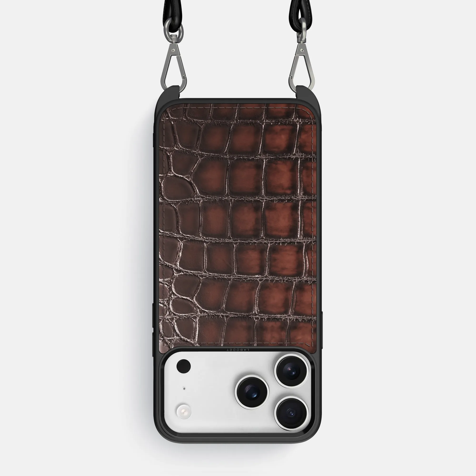 Crossbody Sport Case For iPhone 17 Pro Max In Patina Alligator Vivid Detail Texture
