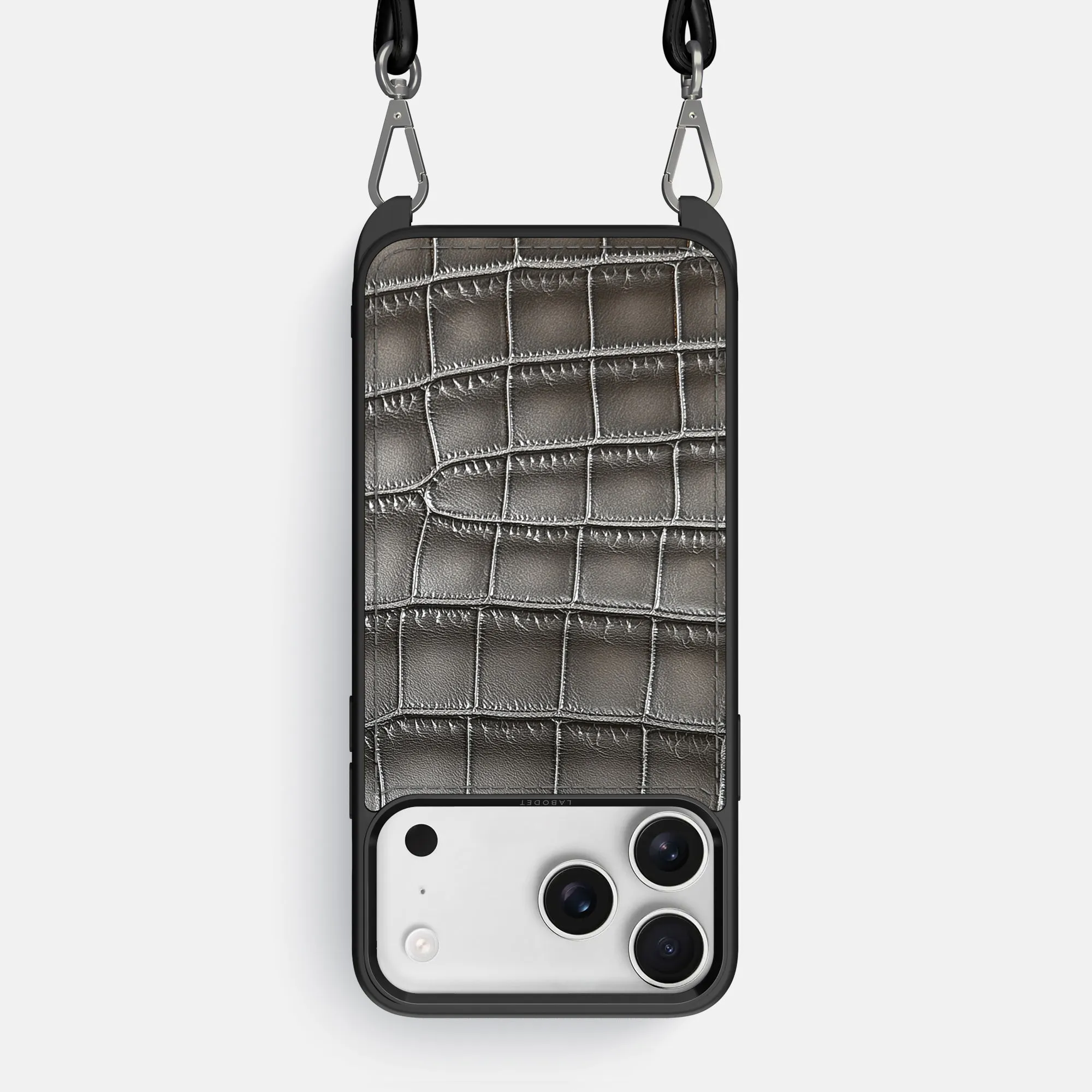 Crossbody Sport Case For iPhone 17 Pro Max In Patina Alligator Polished Detail