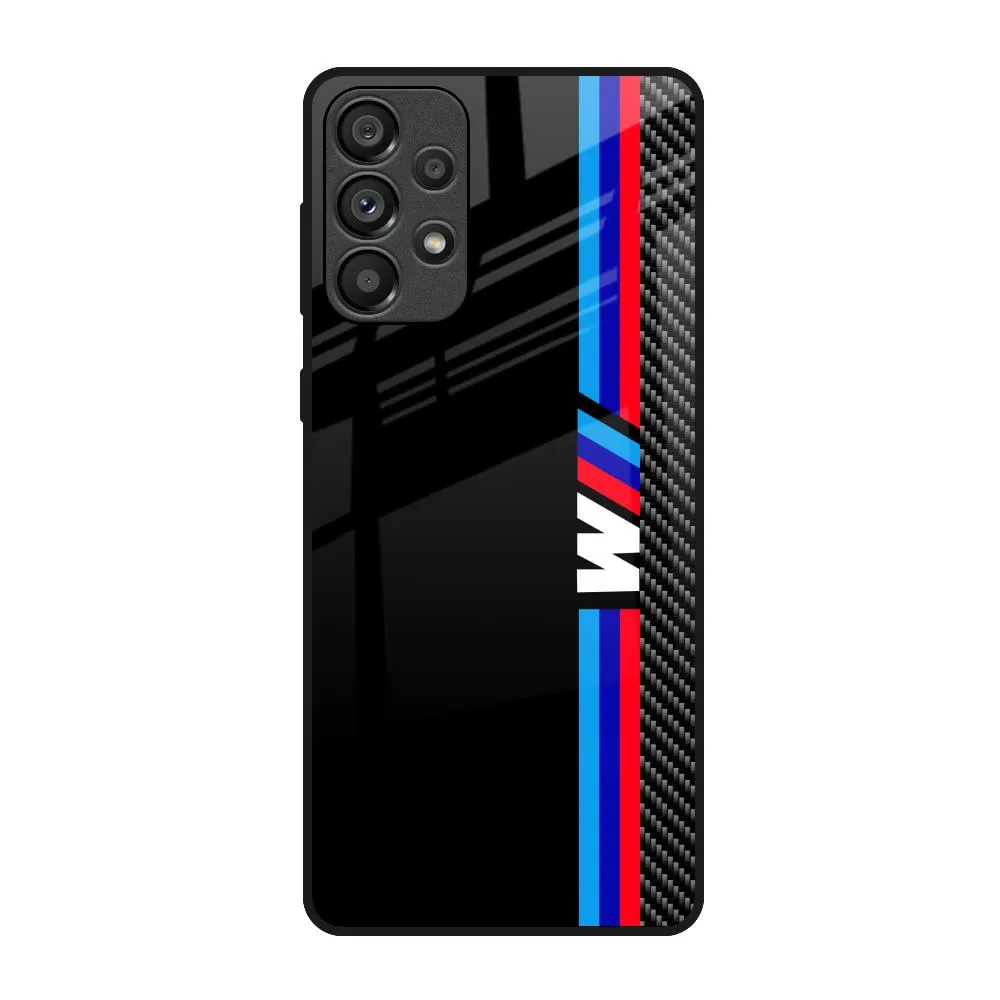 Automotive Art Glass Case for Samsung Galaxy A73 5G Polished Surface Comfort Accessory