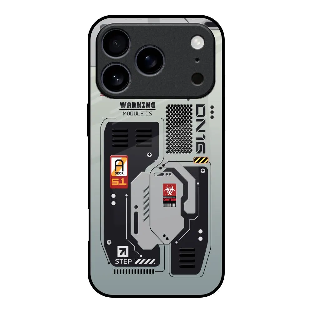 Elegant Layer Texture Smart Accessory Techno Vibes Glass Case for iPhone 17 Pro