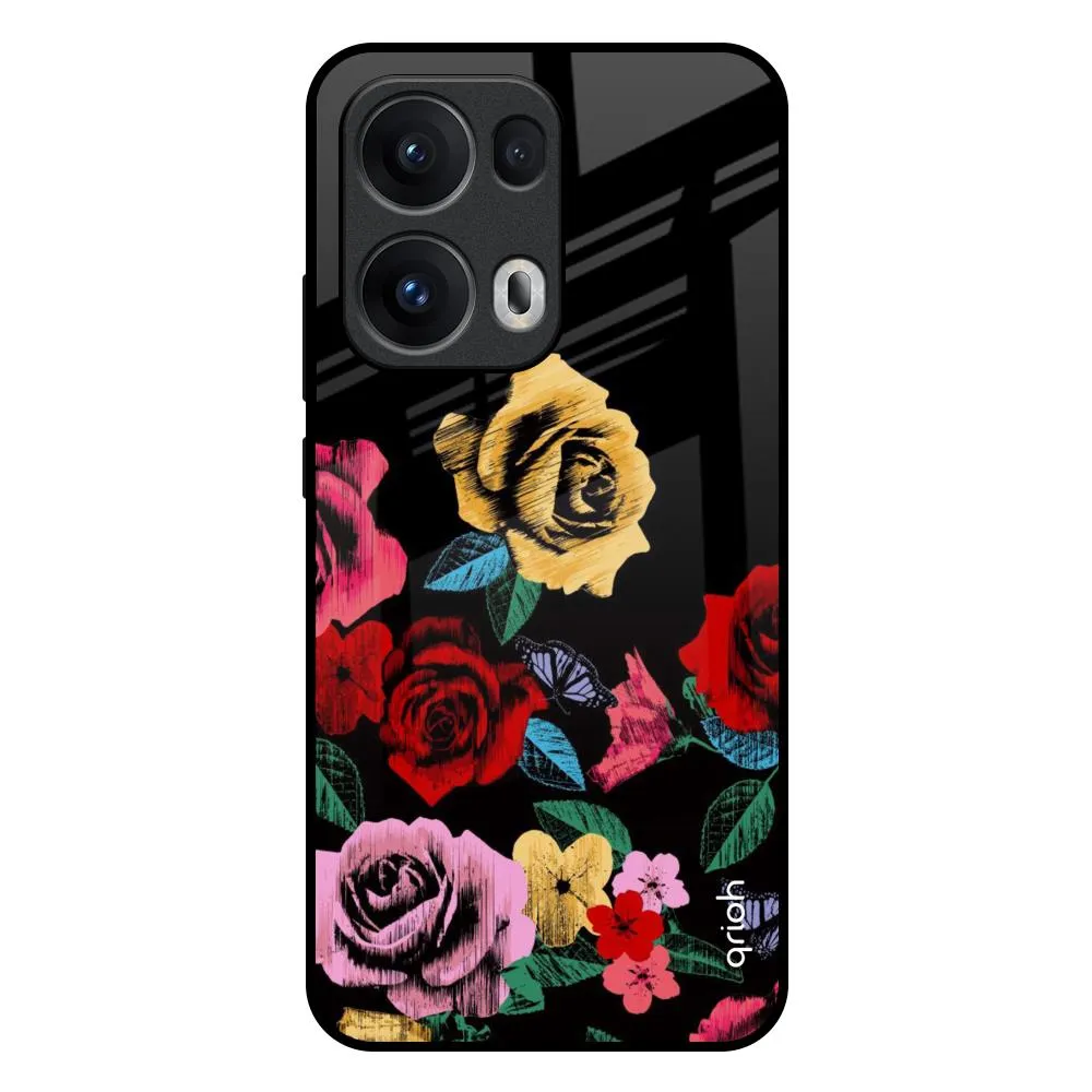 Sleek Appearance Floral Decorative Glass Case For Oppo Reno13 Pro 5G