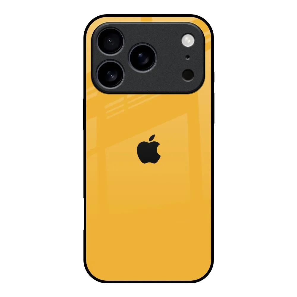 Fluorescent Yellow Glass case for iPhone 17 Pro Gloss Layer Smooth Pattern Design