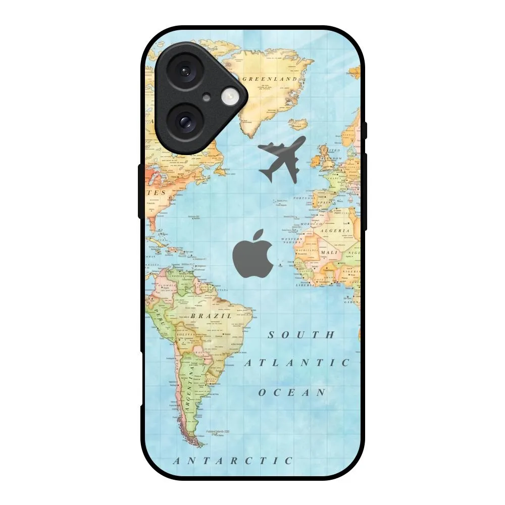 Universal Fit Modern feature Fly Around The World Glass Case for iPhone 16