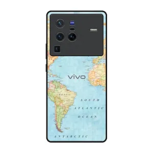 Patterned Design Marble Texture Fly Around The World Glass Case for Vivo X80 Pro 5G