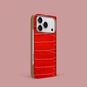 Protective Detail Folio Case Deep Coral For iPhone 17 Pro In Alligator
