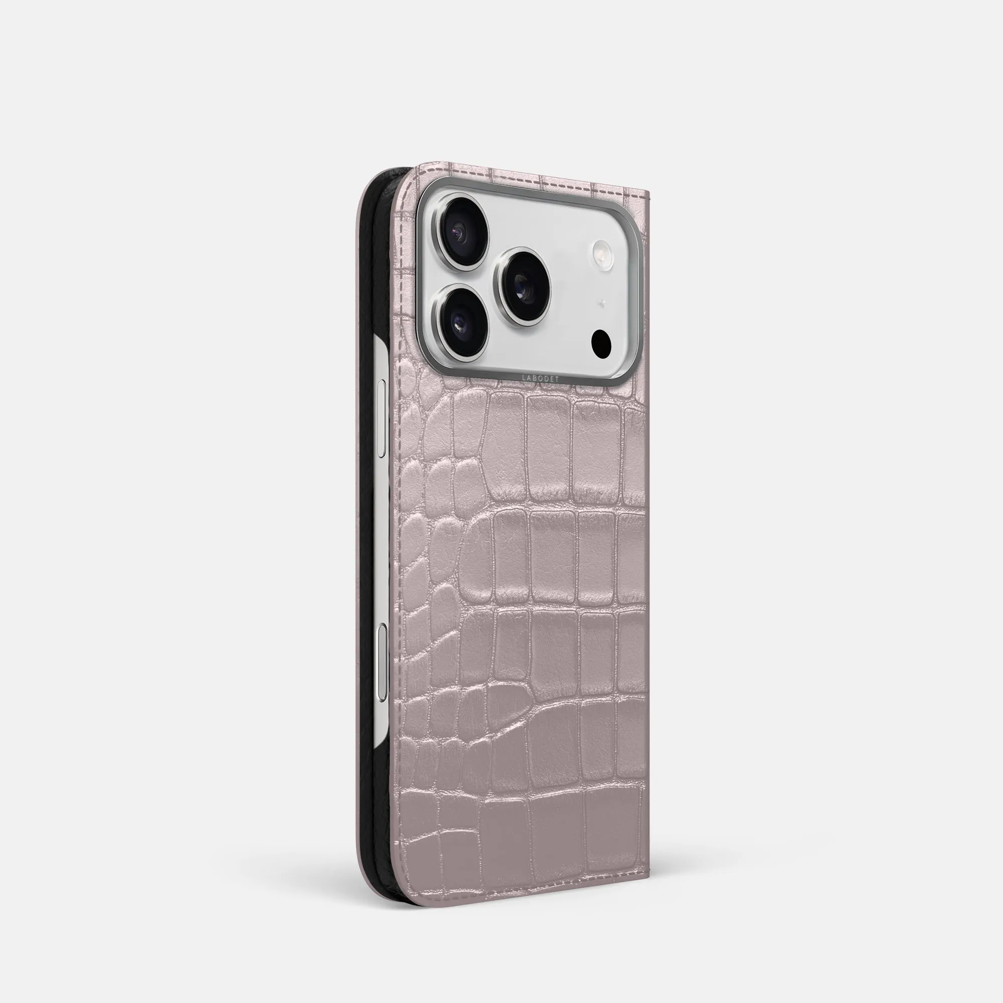 Ergonomic form Folio Case For iPhone 17 Pro In Metallic Alligator