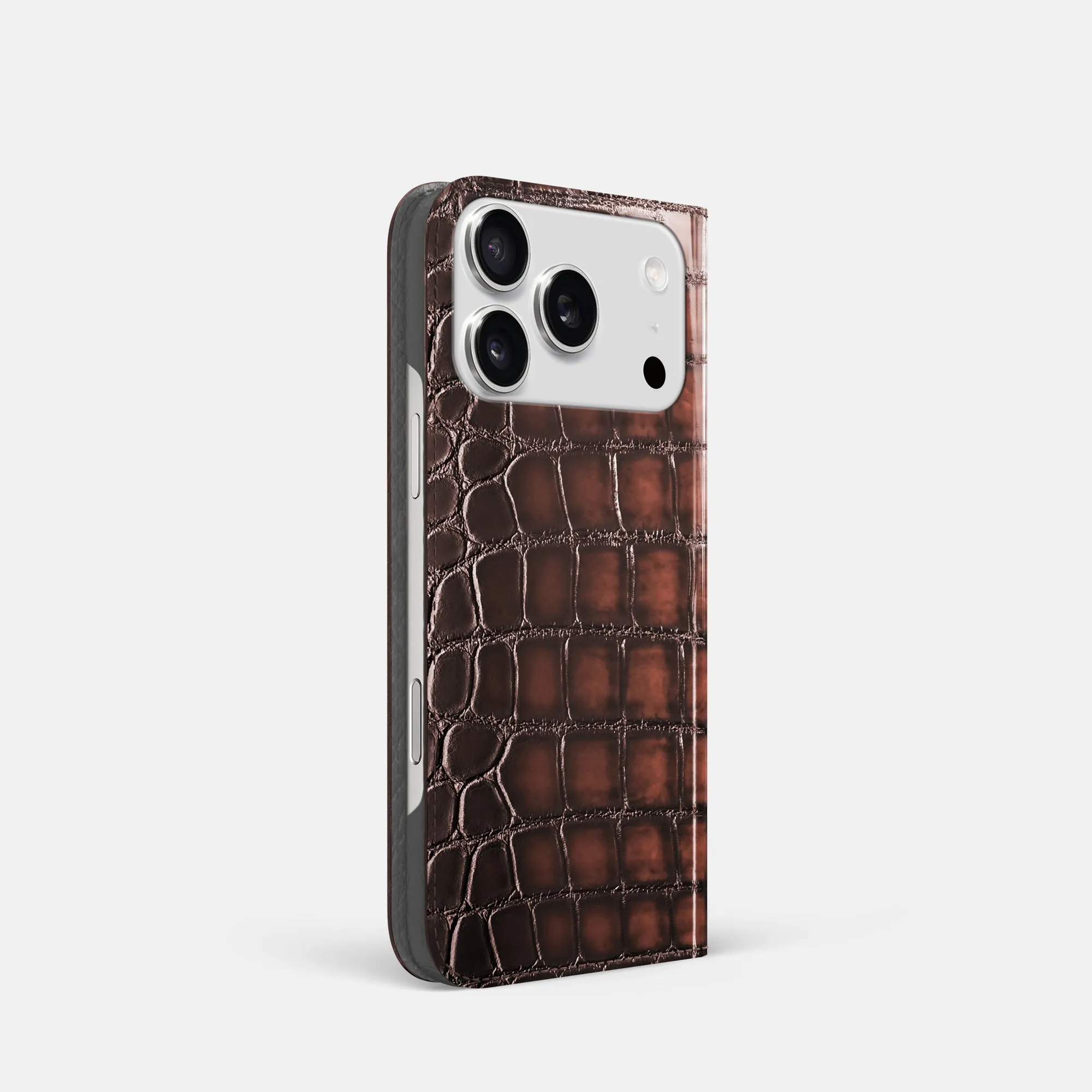 Folio Slim Case For iPhone 17 Pro In Patina Alligator Slim Texture Stylish Choice