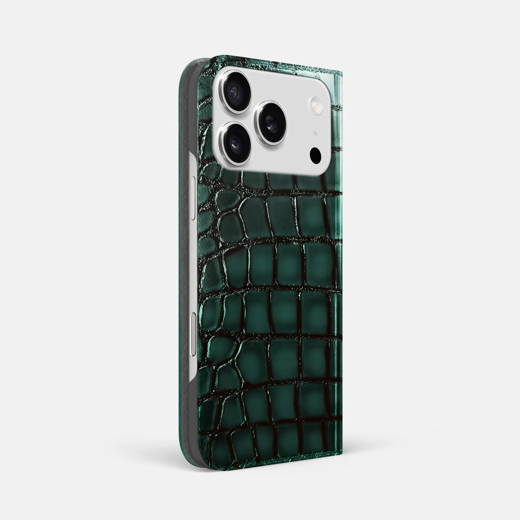 Folio Slim Case For iPhone 17 Pro Max In Patina Alligator Creative Artwork Clear View