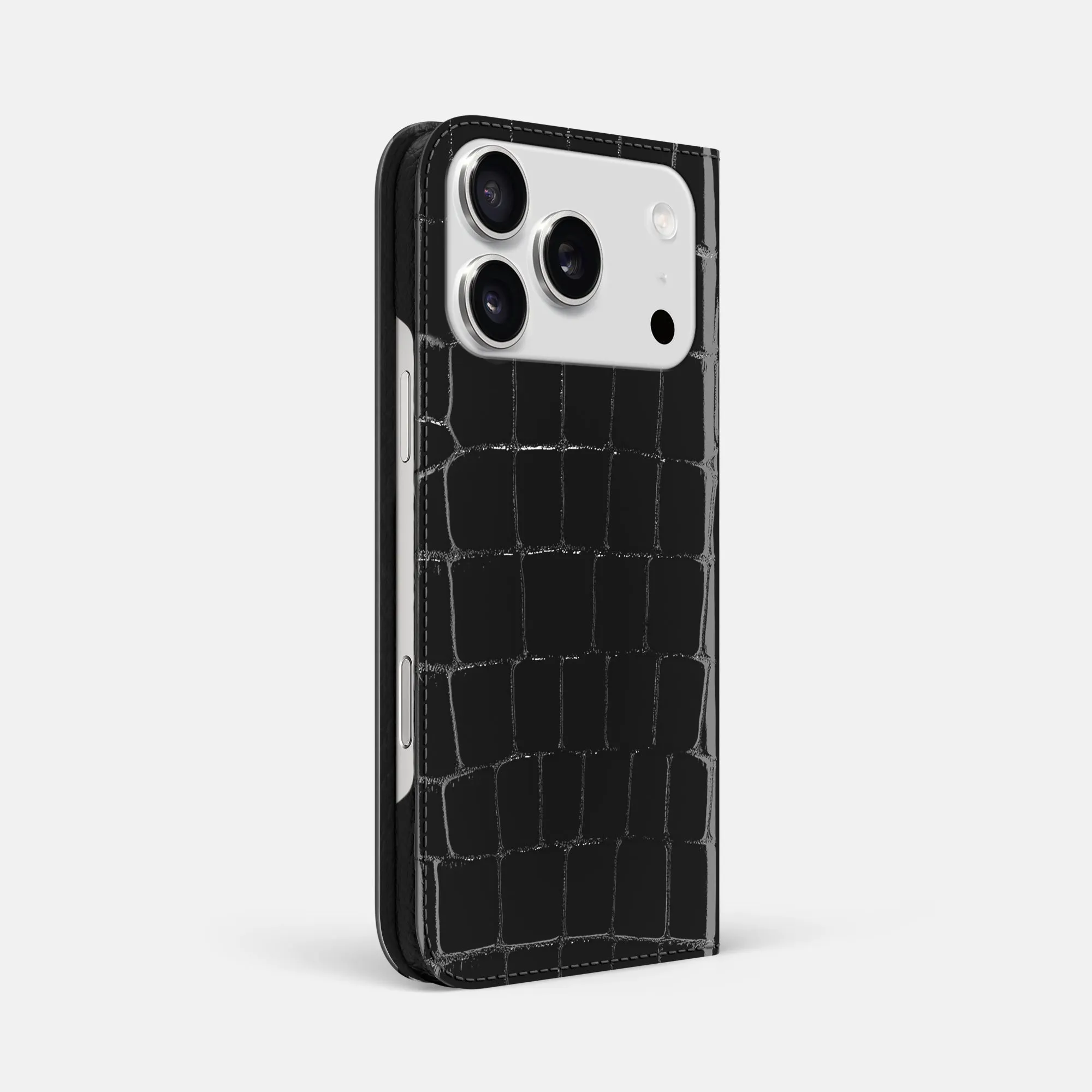 Folio Slim Case For iPhone 17 Pro Max In Shiny Alligator Premium Craft Camera Protection
