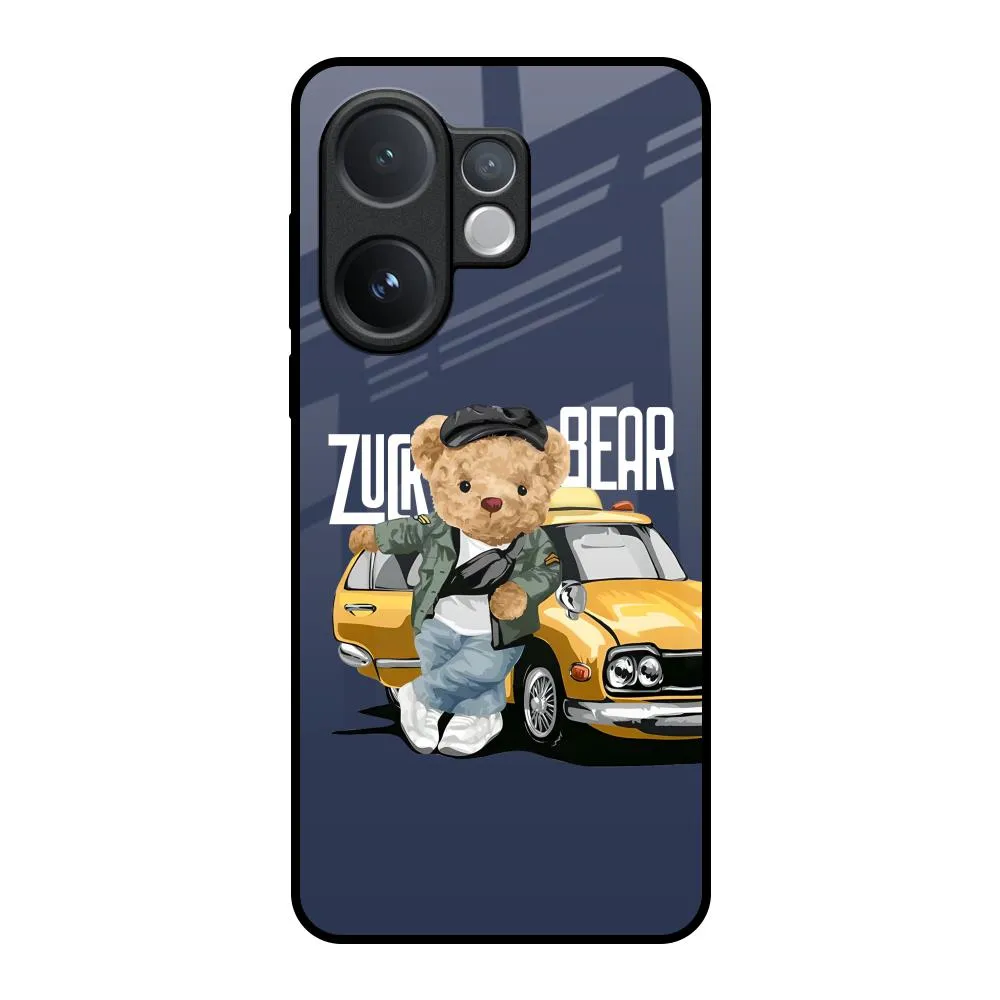 Protective Fit Premium Build Adventurous Bear Glass Case for Vivo V60 5G