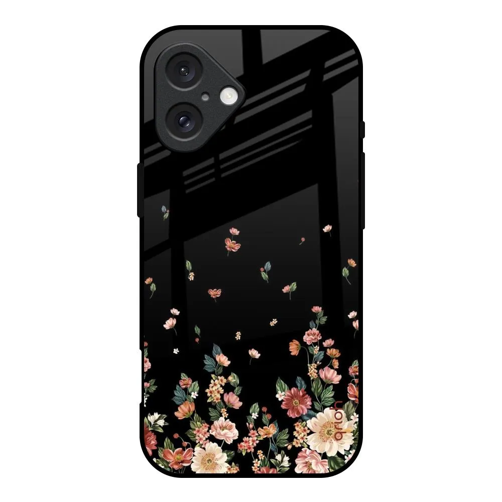 Modern Layer Handcrafted Design Floating Floral Print Glass Case for iPhone 16
