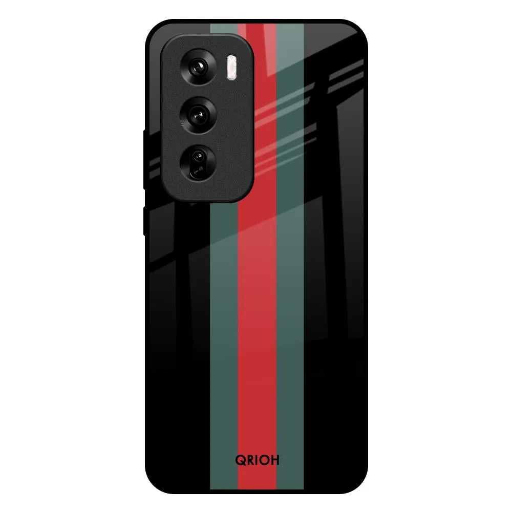 Vertical Stripes Glass Case for Oppo Reno 12 5G Screen Bumper