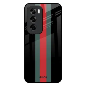 Vertical Stripes Glass Case for Oppo Reno 12 5G Screen Bumper