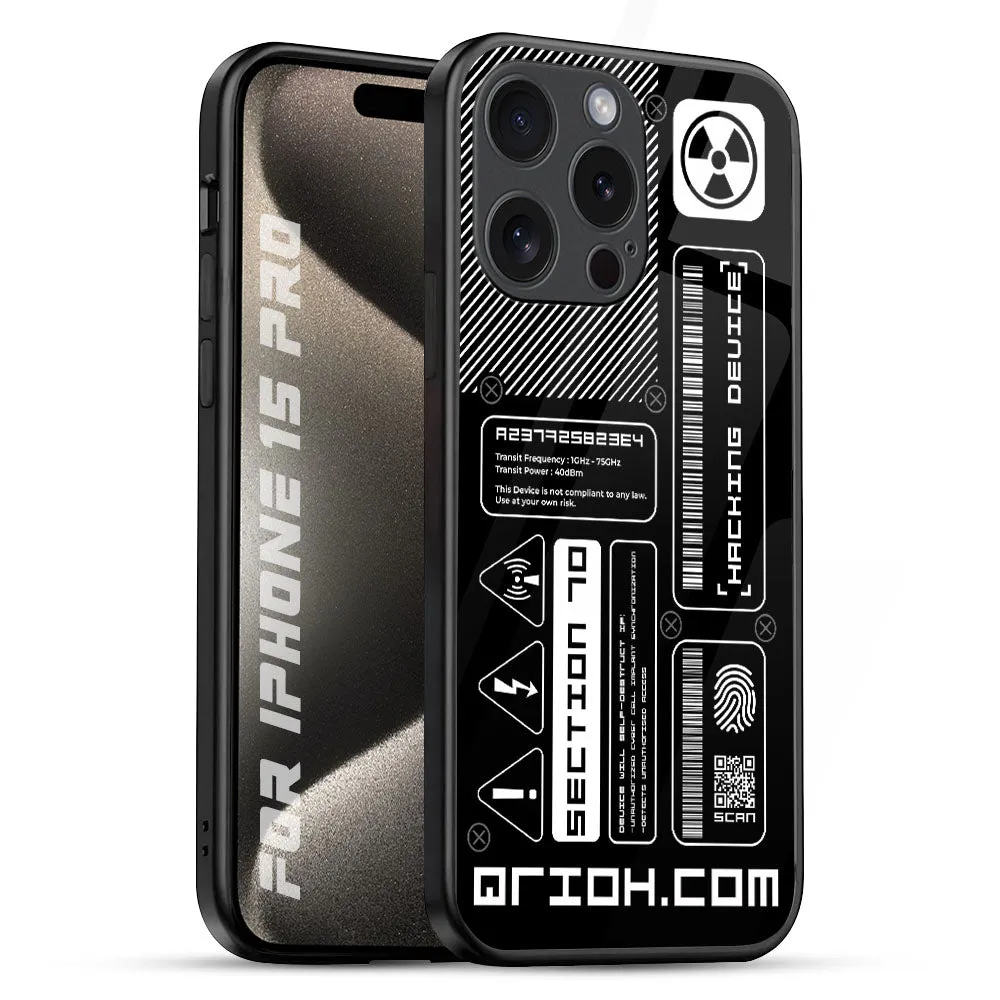 Futuristic Art Glass Case for iPhone 15 Pro Soft Finish Texture