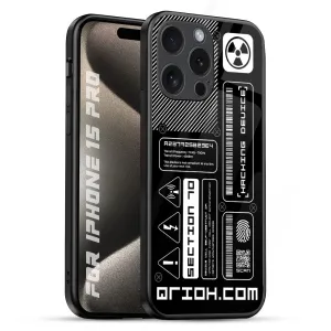 Futuristic Art Glass Case for iPhone 15 Pro Soft Finish Texture