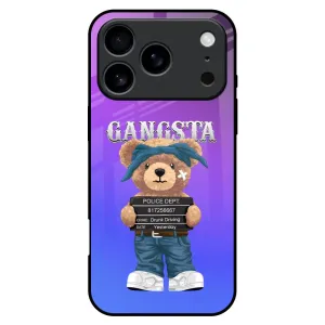 Protective Detailing Edge Gangsta Bear Glass Case for iPhone 17 Pro Max