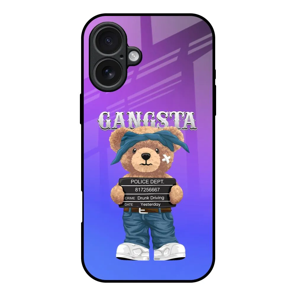 Gangsta Bear Glass Case for iPhone 17 Soft Grip Layer
