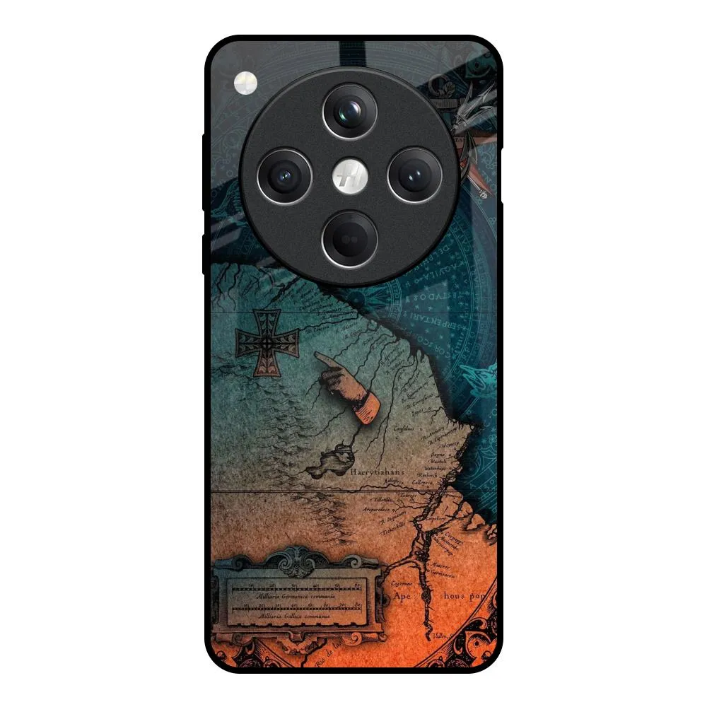 Sporty Appeal Geographical Map Glass Case for Oppo Find X8 5G