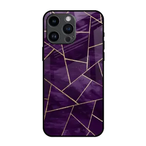 Classic Design elegant design Geometric Purple Glass Case For iPhone 14 Pro Max