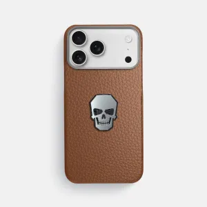 Luxury Texture Classic Case With Titanium Skull For iPhone 17 Pro Max In Calf