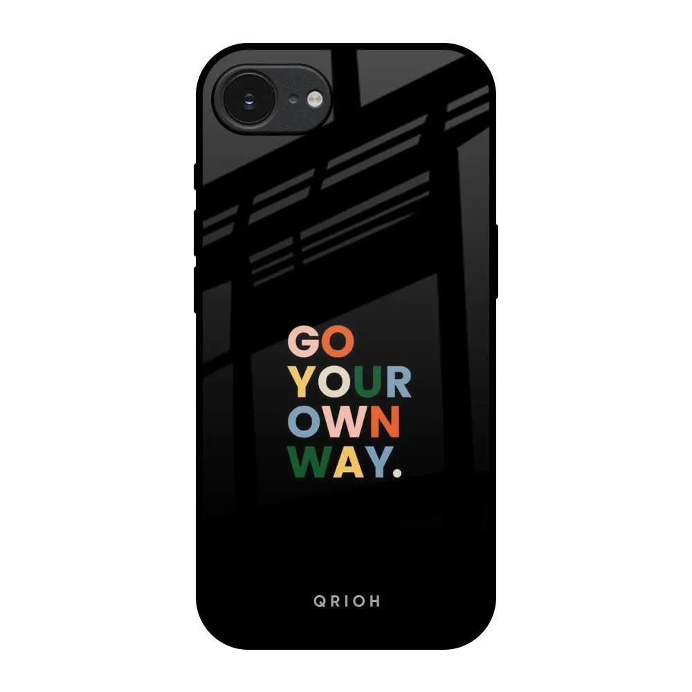 Go Your Own Way Glass Case for Apple iPhone 16e Matte Detail