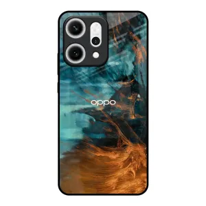 Matte Touch Practical Accessory Golden Splash Glass Case for Oppo Reno14 5G
