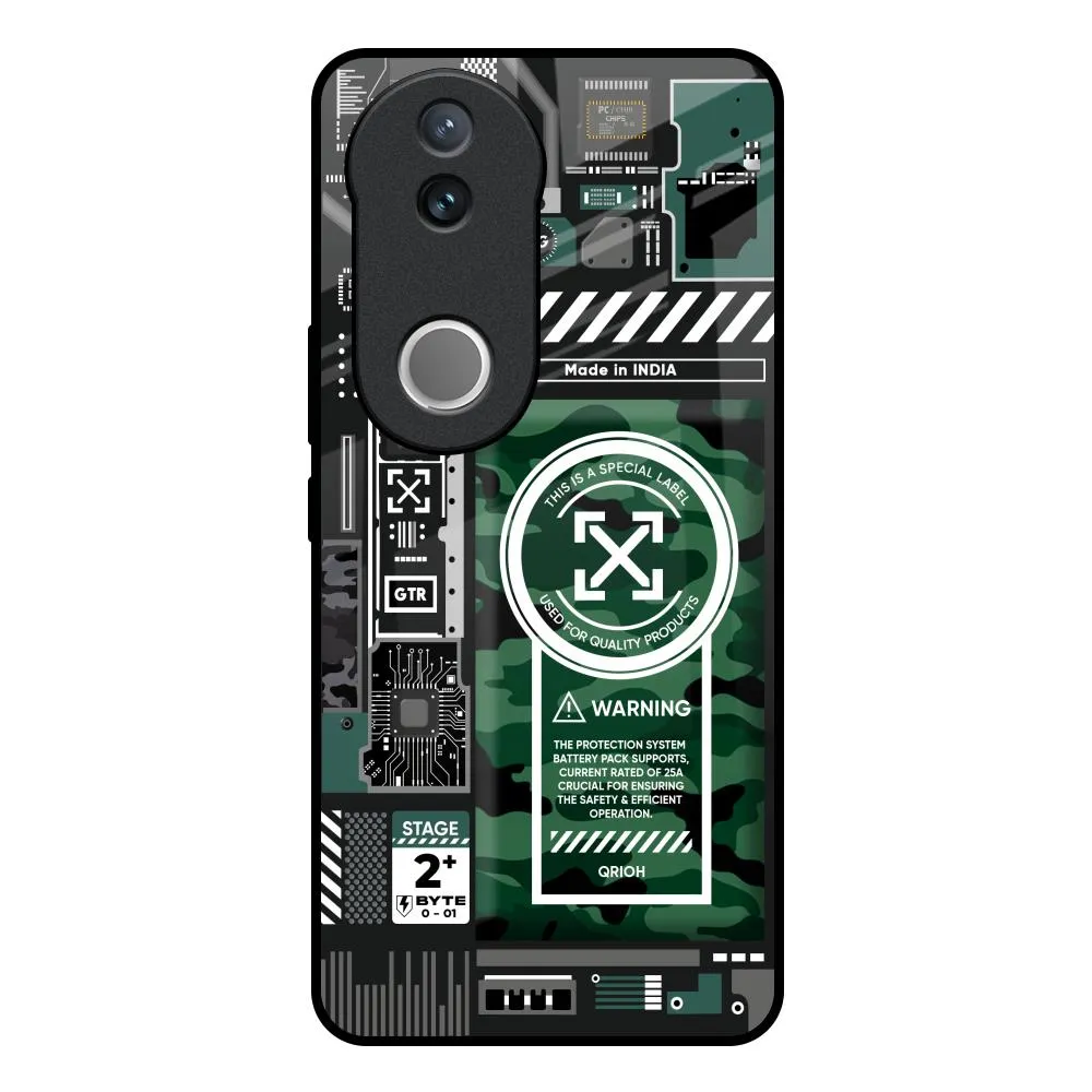 Lightweight Grip Green Camo Circuit Glass Case for IQOO Z10R 5G