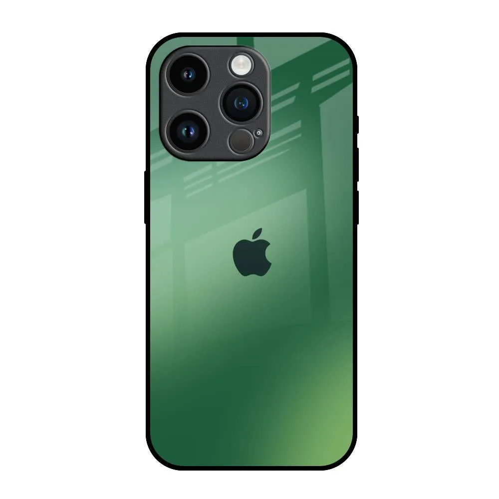 Green Grunge Texture Glass Case for iPhone 14 Pro Ergonomic Shape