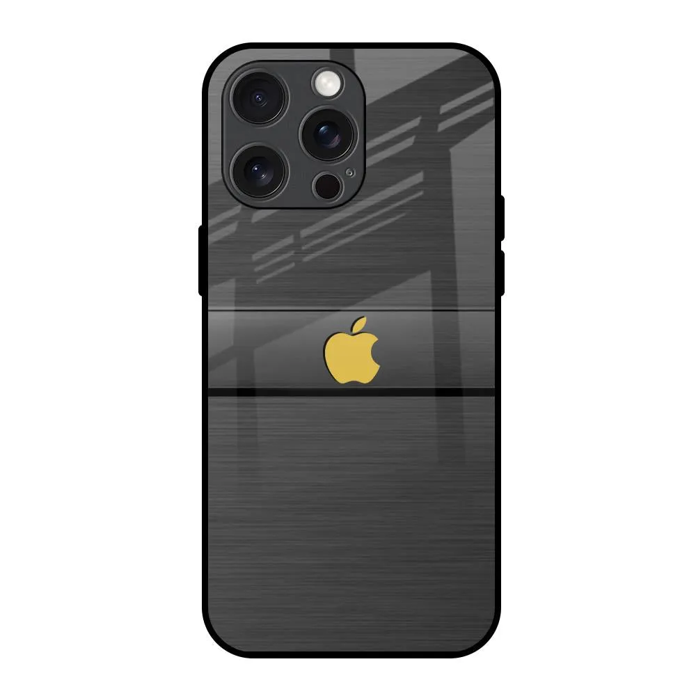 Grey Metallic Glass Case For iPhone 15 Pro Max Durable Finish Layer