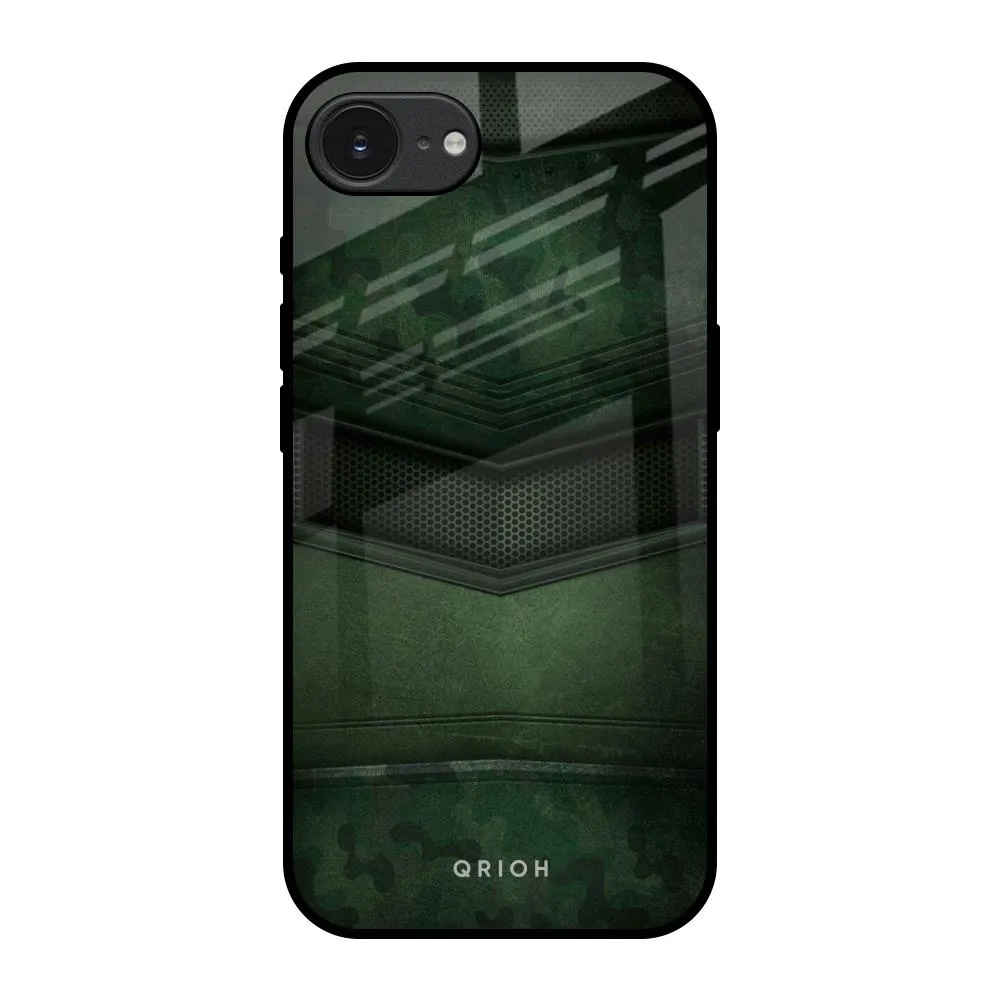 Stylish Form Durable Build Texture Green Leather Glass Case for Apple iPhone 16e